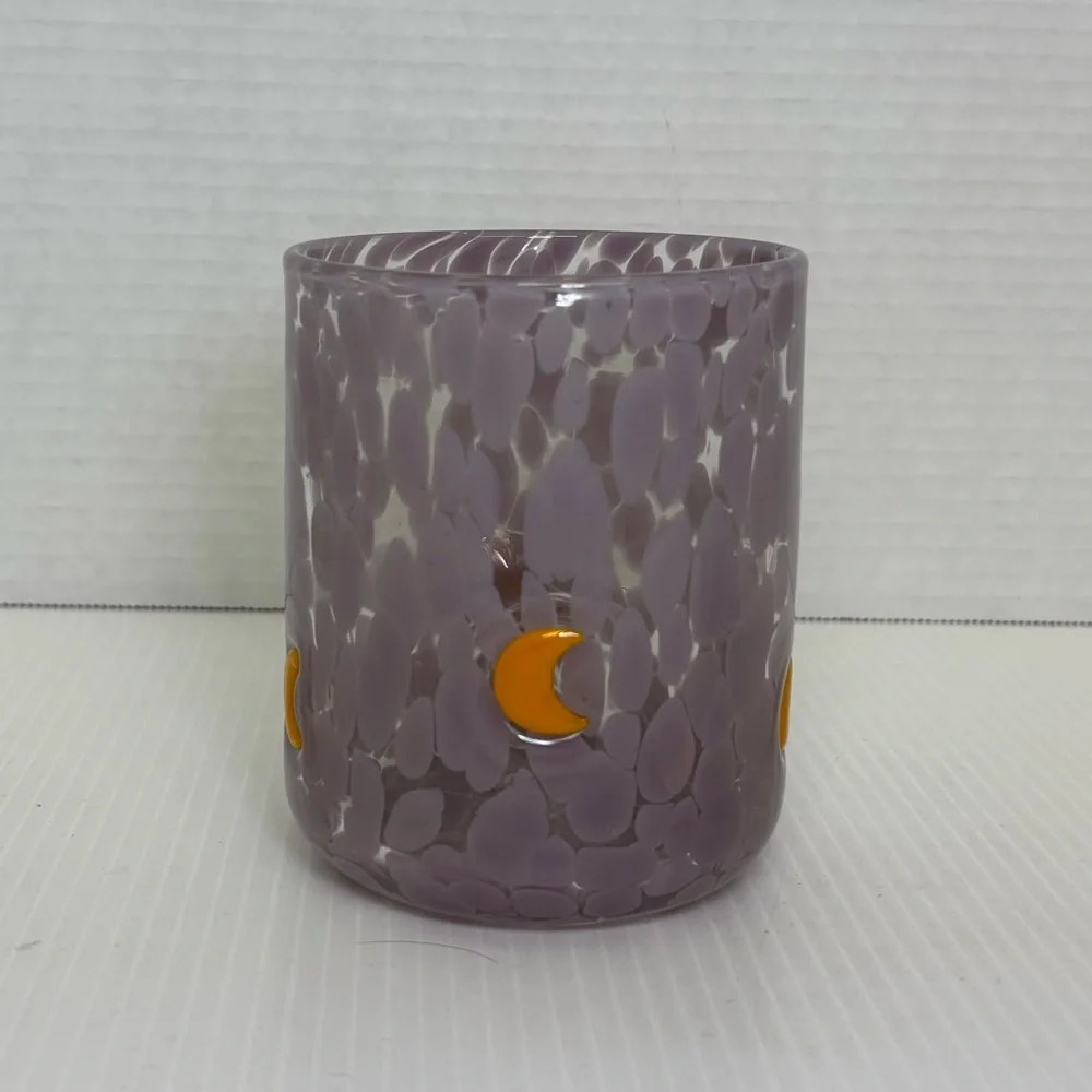 Anthropologie Halloween  Mystic Icon Juice Glass Moon Purple 17 Oz New